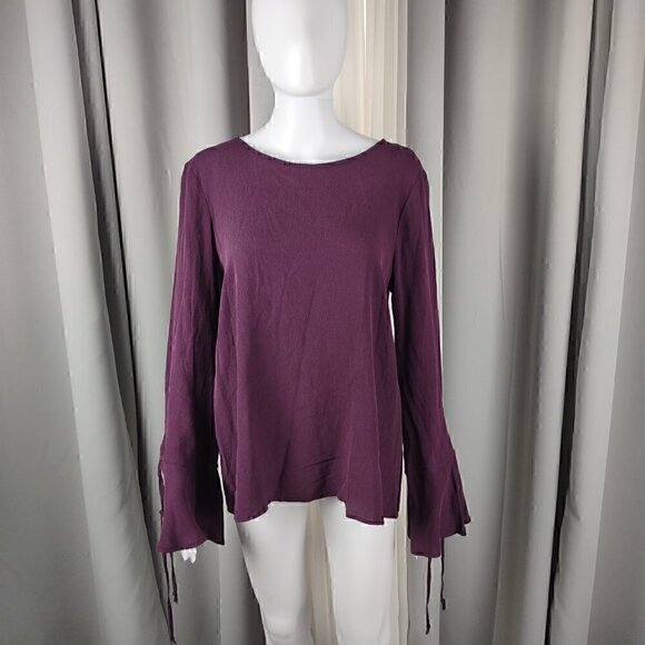 Blue Rain Tops - Blue Rain Womens Purple Bell Sleeve Blouse (NWT) Size Medium